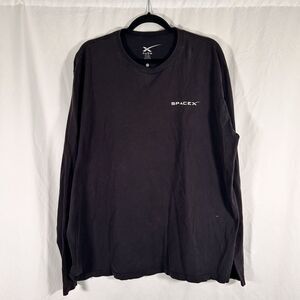 Space X F9 Shirt Unisex 2X Black Long Sleeve Crew Neck 100% Cotton Pullover